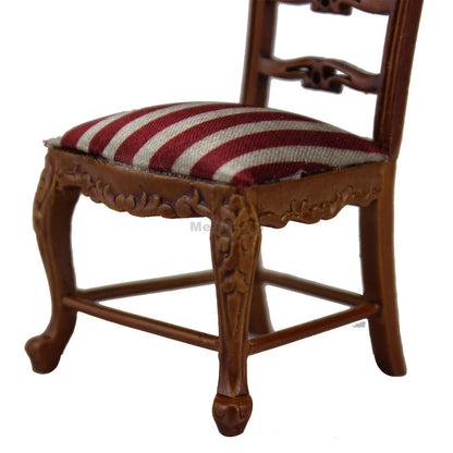 Chaise de salle à manger en noyer sculptée à la main, meubles miniatures pour maison de poupée à l'échelle 1:12