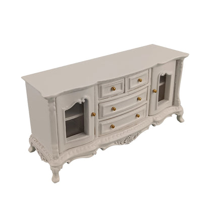 Vitrina de madera para casa de muñecas en miniatura a escala 1:12: diseño elegante y hecho a mano.