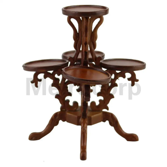 Muebles para casa de muñecas a escala 1:12: jardinera de madera hecha a mano con detalles tallados