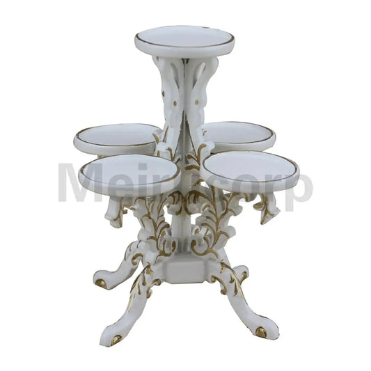 1:12 Scale Miniature Dollhouse Furniture Handmade Classical White Polygon Flower Stand