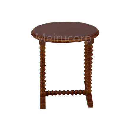 Muebles en miniatura para casa de muñecas a escala 1:12, mesa pequeña con balcón de madera de alta calidad