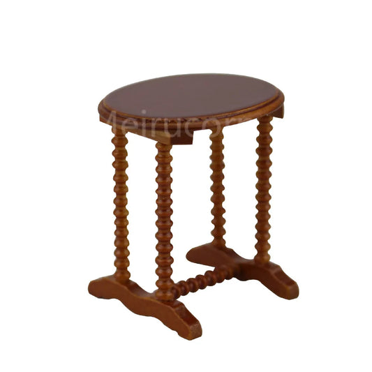 Muebles en miniatura para casa de muñecas a escala 1:12, mesa pequeña con balcón de madera de alta calidad