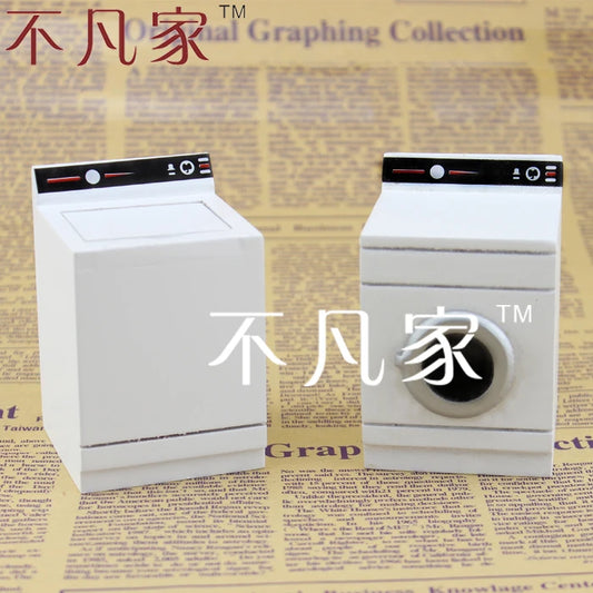 1:12 Scale Miniature Dollhouse White Dryer And Washing Machine Set