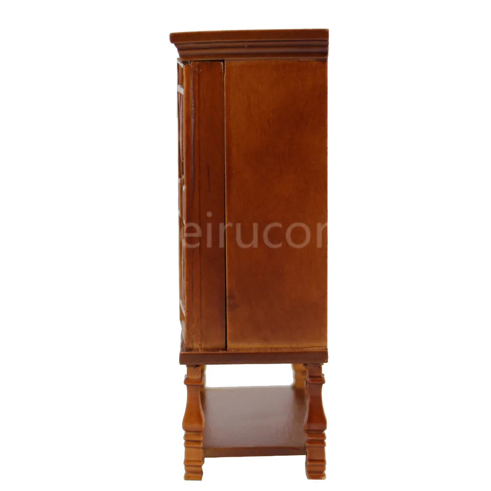 Vitrina de madera para vinos hecha a mano a escala 1:12 para muebles en miniatura de casa de muñecas