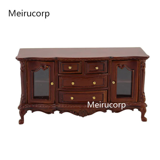 Vitrina para casa de muñecas en miniatura a escala 1:12 - Muebles vintage hechos a mano