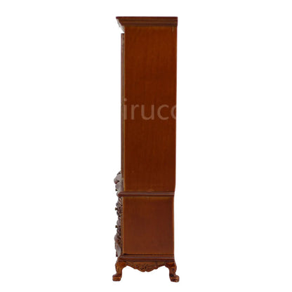Mueble de madera para casa de muñecas en miniatura a escala 1:12 con puertas dobles - Modelo de mueble tallado a mano