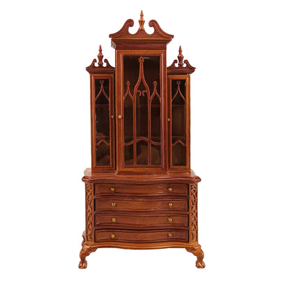 Muebles de armario de madera tallados a mano para casa de muñecas en miniatura a escala 1:12