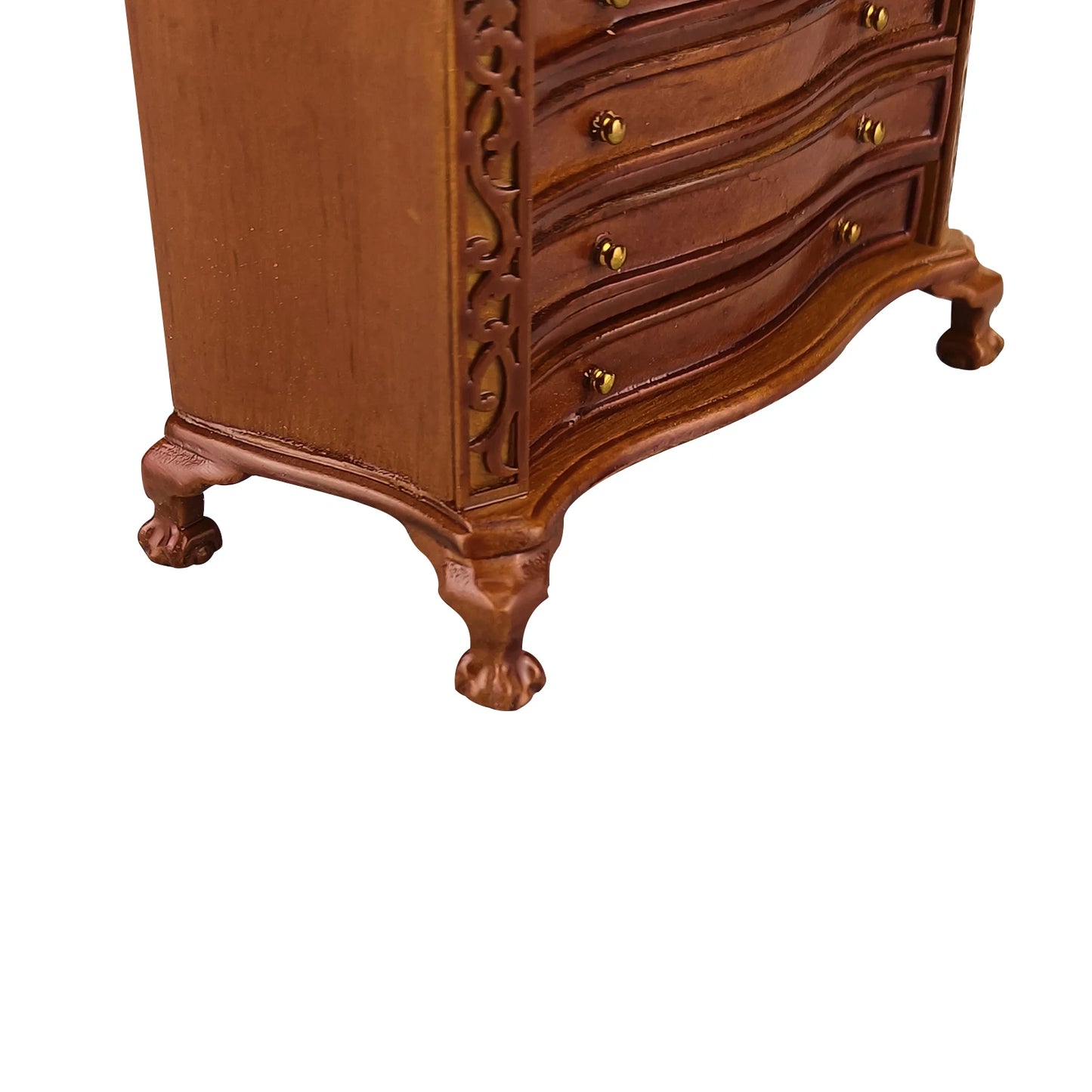 Muebles de armario de madera tallados a mano para casa de muñecas en miniatura a escala 1:12