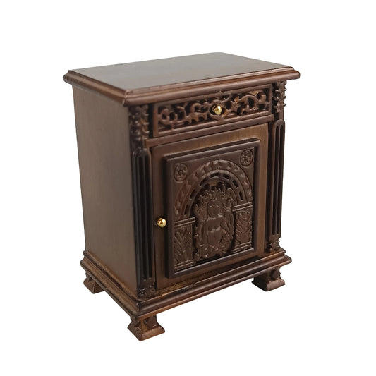 1:12 Scale Miniature Dollhouse Furniture Hand Carved Portrait Small Cabinet