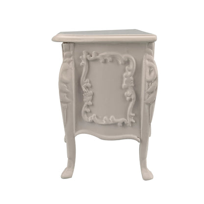Meuble de buffet à tiroirs en bois sculpté blanc pour maison de poupée miniature à l'échelle 1:12