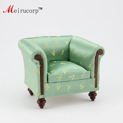 Sillón para casa de muñecas en miniatura hecho a mano a escala 1:12