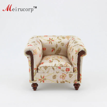 Muebles de casa de muñecas en miniatura a escala 1:12: elegante silla de salón