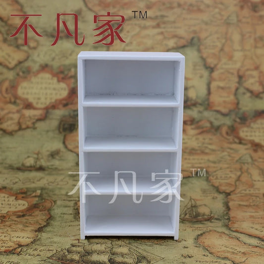 Vitrina miniatura de madera blanca a escala 1:12 para muebles de casa de muñecas