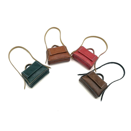 1:6 Scale Miniature Leather Handbag Purse Lady Shoulder Bag Fashion Doll Accessory