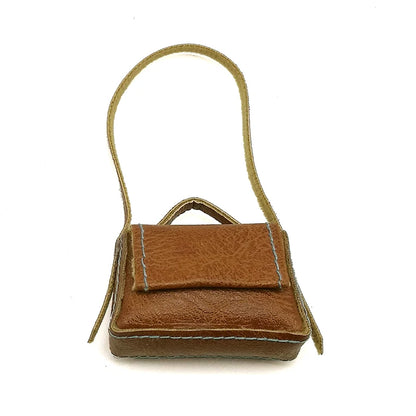 1:6 Scale Miniature Leather Handbag Purse Lady Shoulder Bag Fashion Doll Accessory
