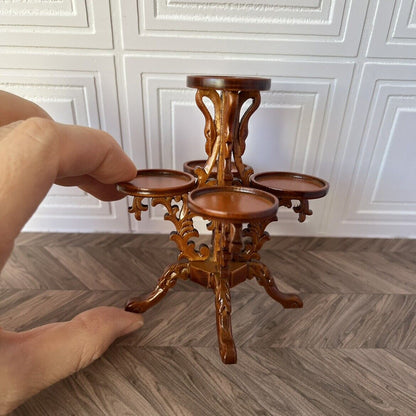 Muebles en miniatura para casa de muñecas Mini OB11 Muebles BJD Swan Flower Stand 1:12