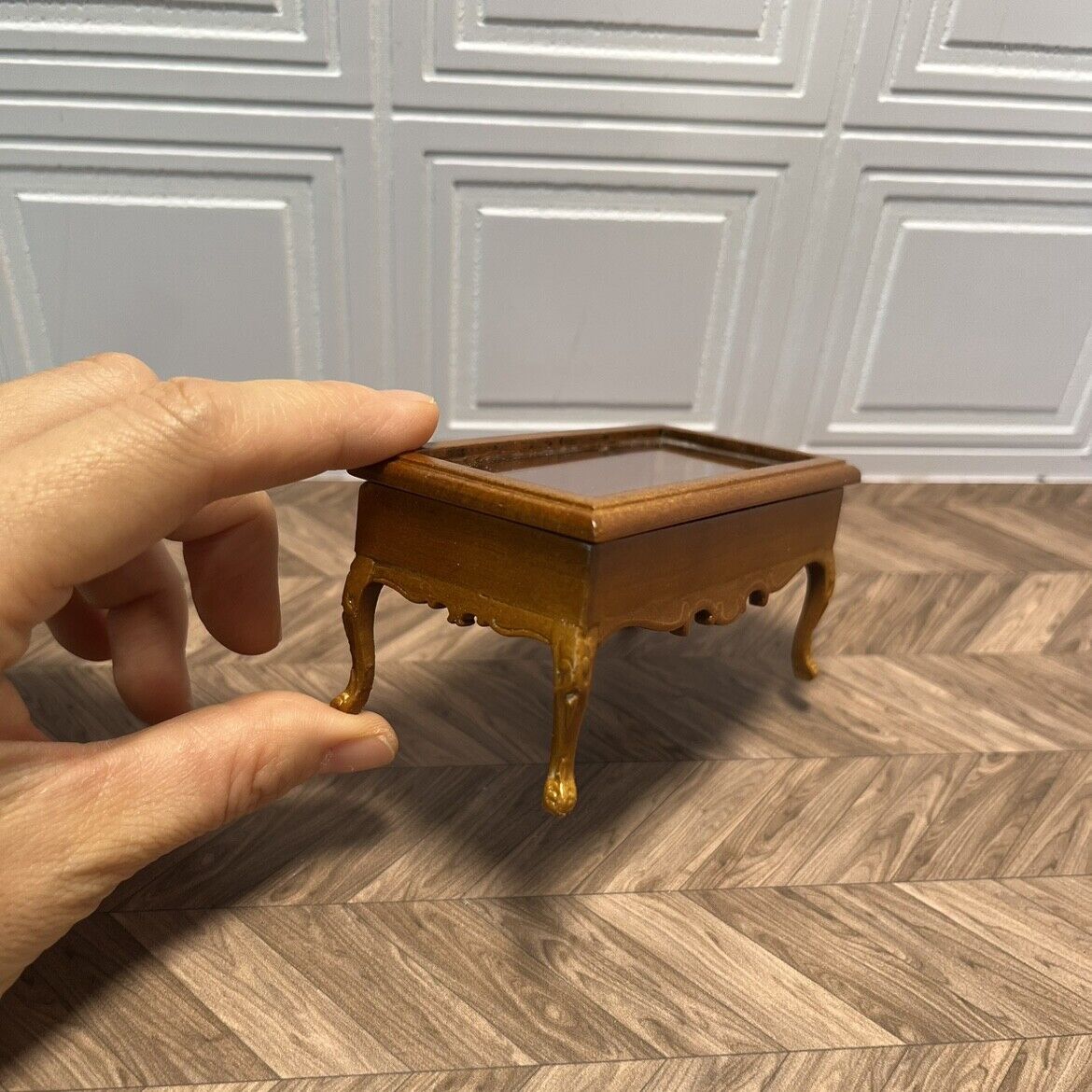 Miniature Dollhouse 1:12 Mini Furniture Ob11 Small Tea Table Open Storage Blythe
