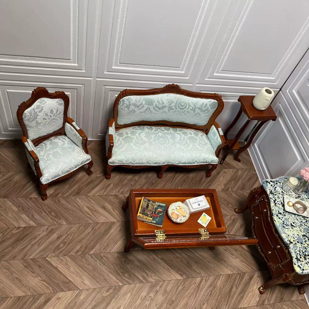 Mini Dollhouse 1:12 Fine Miniatures Ob11 Dijon Sofa Double Sofa Single Sofa