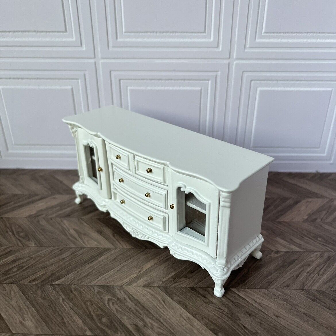 Mueble de TV en miniatura para casa de muñecas BJD, mueble bajo, vitrina, escala 1:12, OB11