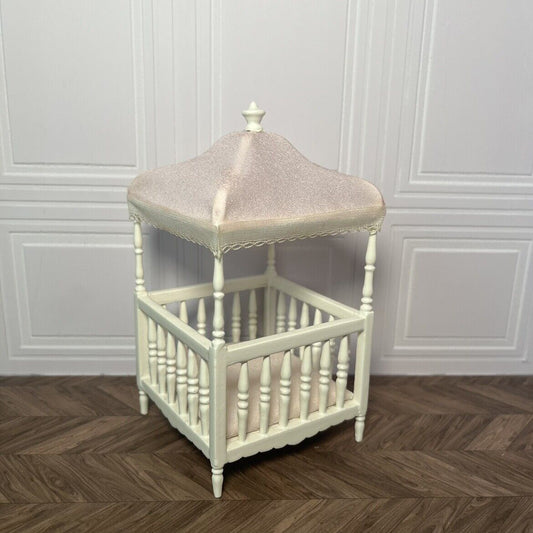 Miniature Furniture Blythe Ob11 Handmade Furniture Model Pink Ceiling White Crib