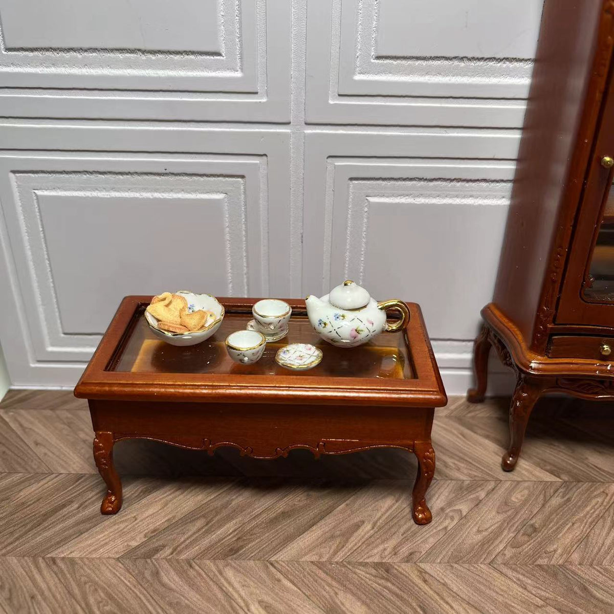 Miniature Dollhouse 1:12 Mini Furniture Ob11 Small Tea Table Open Storage Blythe
