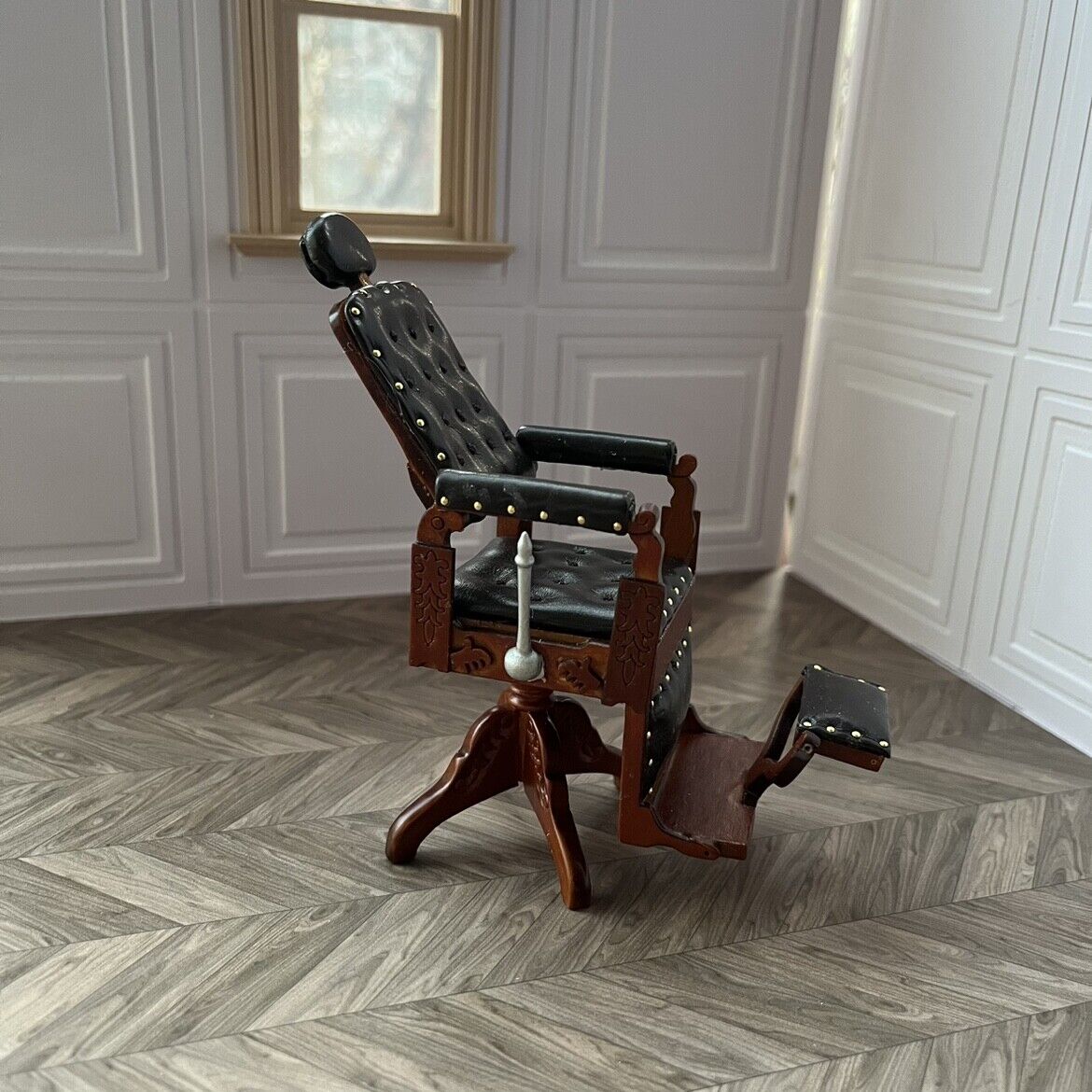 Muebles en miniatura para casa de muñecas, silla de barbero, accesorios para Blythe y BJD. 