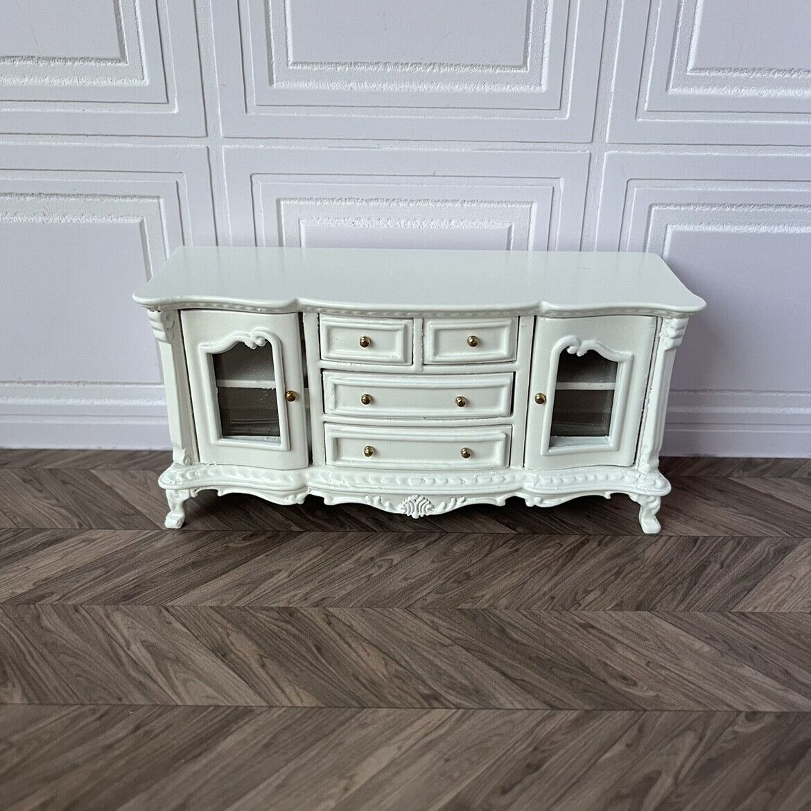 Mueble de TV en miniatura para casa de muñecas BJD, mueble bajo, vitrina, escala 1:12, OB11