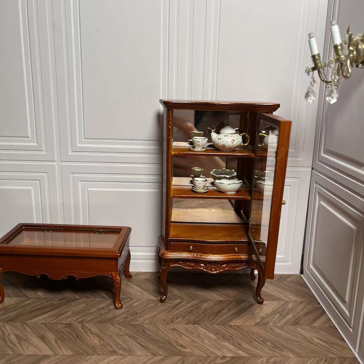 Miniature Dollhouse 1:12 Mini Furniture Multi-Layer Showcase High Cabinet