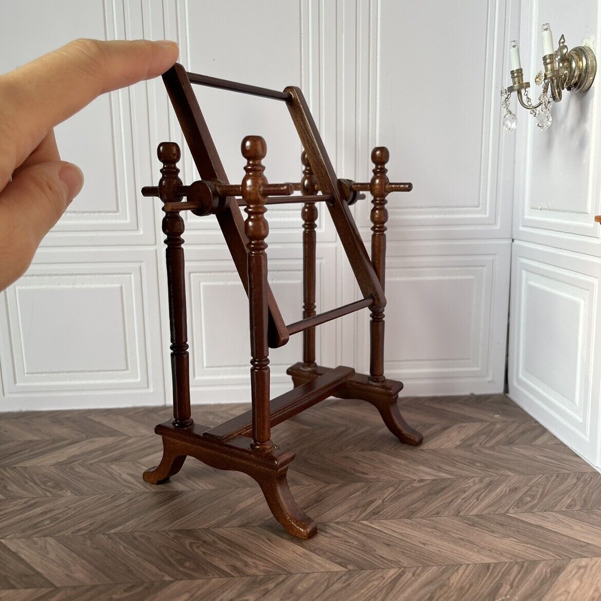 Soporte para bastidor de bordado en miniatura a escala 1:6, muebles para casa de muñecas Blythe
