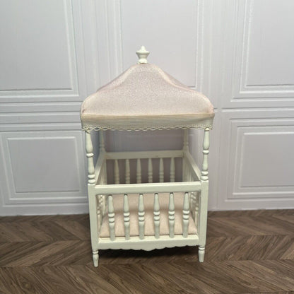 Miniature Furniture Blythe Ob11 Handmade Furniture Model Pink Ceiling White Crib