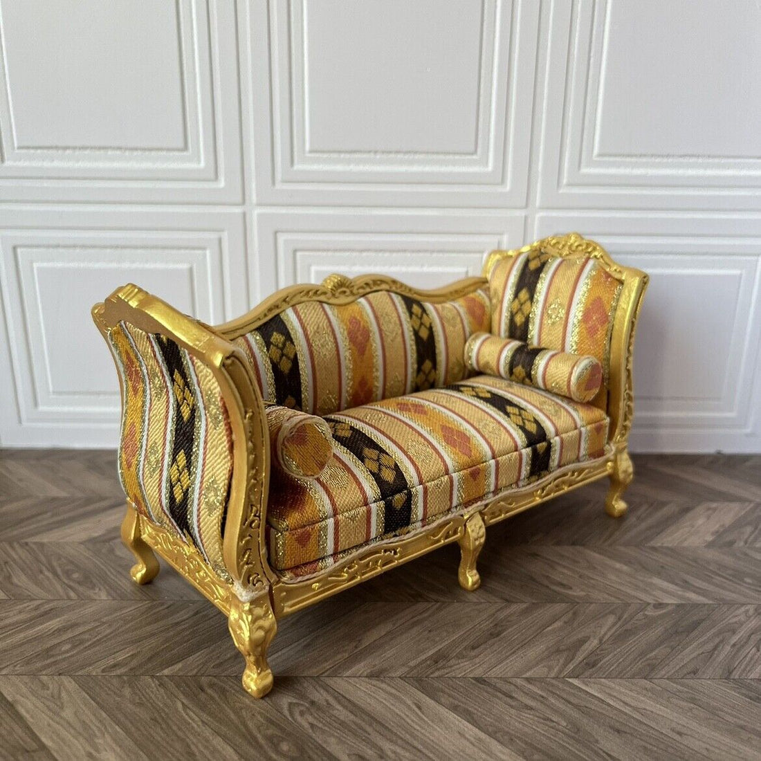 Mini Dollhouse Miniature Furniture Ob11 Golden Double/Single Sofa BJD 1:12