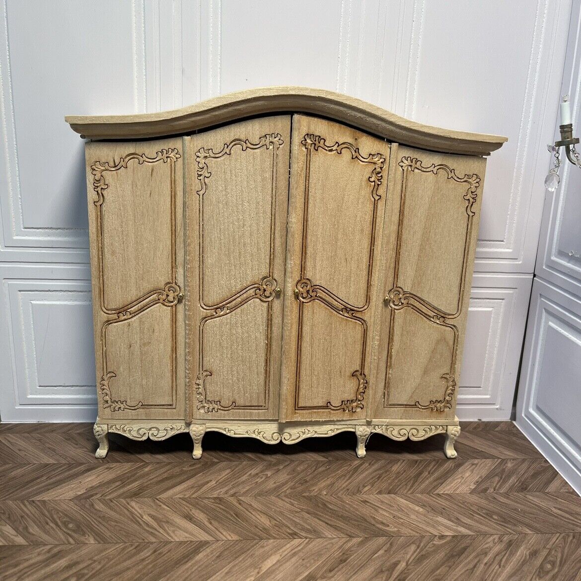 Mini muebles 1:12 OB11 Armario de almacenamiento de cuatro puertas Casa de muñecas Blythe
