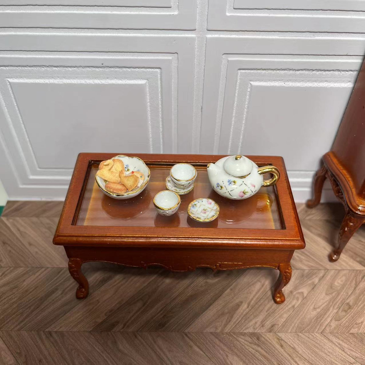 Miniature Dollhouse 1:12 Mini Furniture Ob11 Small Tea Table Open Storage Blythe