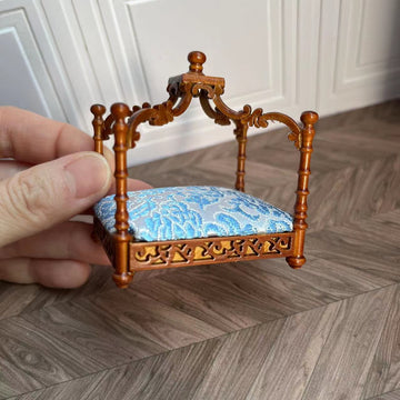 Mini maison de poupée 1:12, meubles miniatures, modèle Ob11, avec plafond, lit élégant pour chat