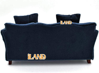 1:12 Scale Modern Miniature Sofa Dollhouse Furniture For Living Room Dark Blue Velvet