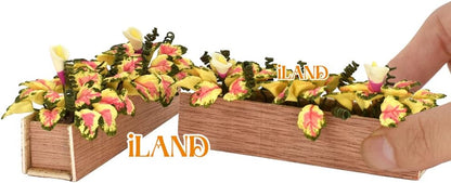 1:12 Scale Miniature Dollhouse Plants 2Pcs Caladium Miniature Dollhouse Accessories