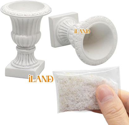 1:12 Scale Miniature Urn Planters 2pcs For Dollhouse Garden Fairy Garden Accessories Wedding Table Decor Miniature Dollhouse Furniture