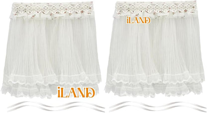 1:12 Scale Miniature Dollhouse Accessories Multi Layered Lace Tulle Curtains Set Of 2Pcs For Living Room Bedroom Decor