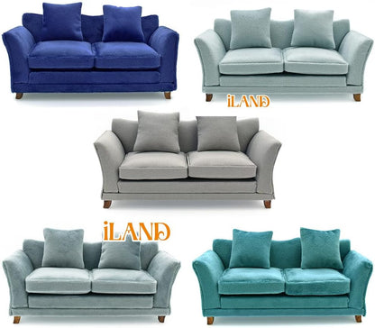 1:12 Scale Modern Miniature Sofa Dollhouse Furniture For Living Room Dark Blue Velvet