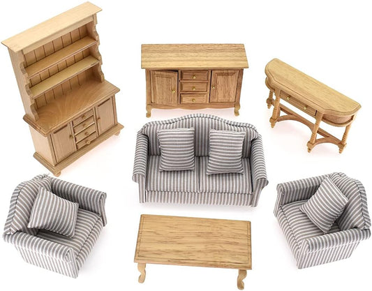 1:6 Scale Miniature Wooden Cabinet Dollhouse Furniture Living Room Decor Classic Vintage Style