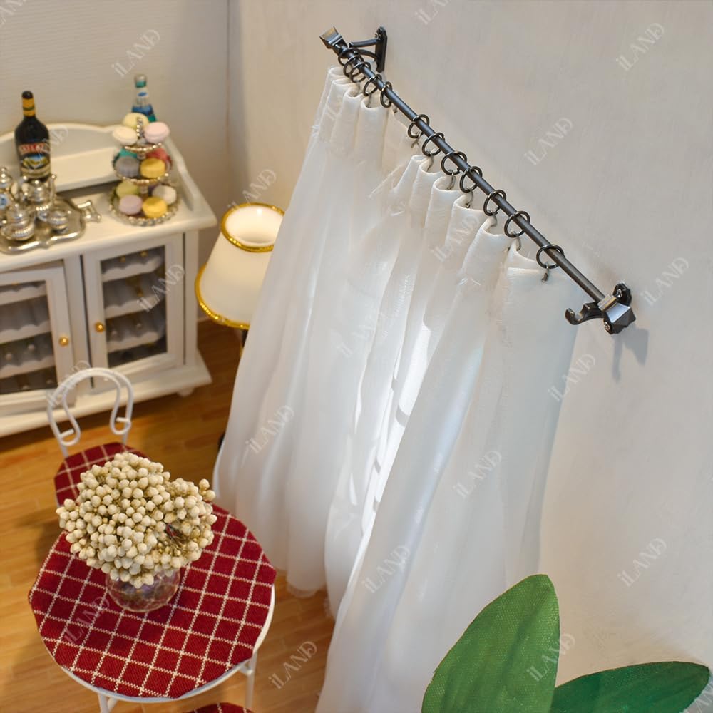 1:12 Scale Miniature Dollhouse Accessories Wooden Curtain Rods Kitchen Hangers Classical Black Miniature Furniture