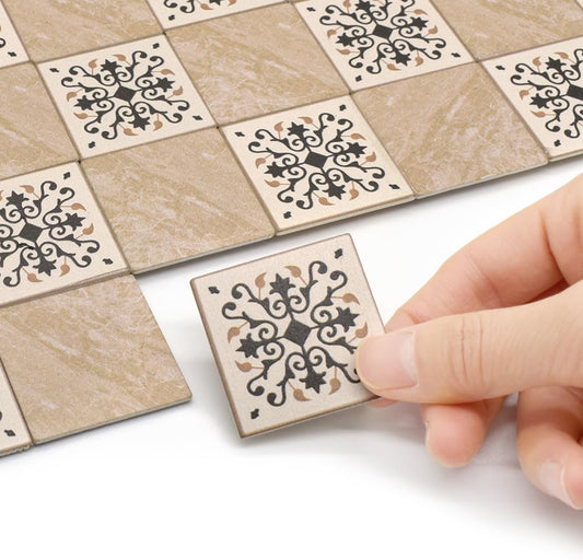 1:12 Scale 1:6 Scale Dollhouse Flooring Tiles Double Sided 30pcs Miniature Dollhouse Accessories Noble Swords In Vines Twill Marbeling