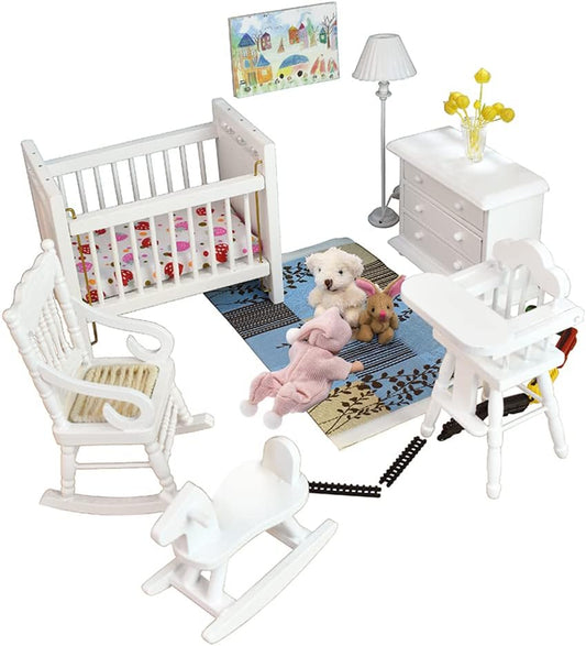 1:12 Scale Miniature Dollhouse Furniture Set Nursery Room Accessories 14 Pcs Lovely Decor