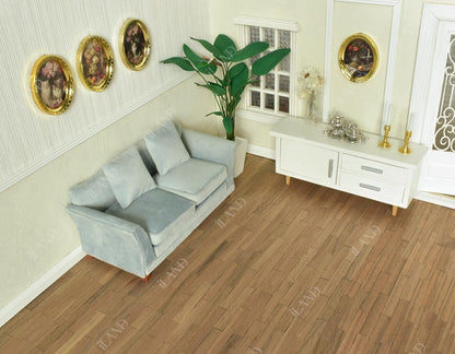 1:12 Scale And 1:6 Scale Dollhouse Flooring 17x11 Inches 2Pcs Miniature Dollhouse Accessories Classic Walnut For Dollhouse Furniture