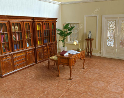 1:12 Scale 1:6 Scale Miniature Dollhouse Floor Tiles Double Sided 30Pcs Classical Inlays Brown Marbling Miniature Furniture Accessories