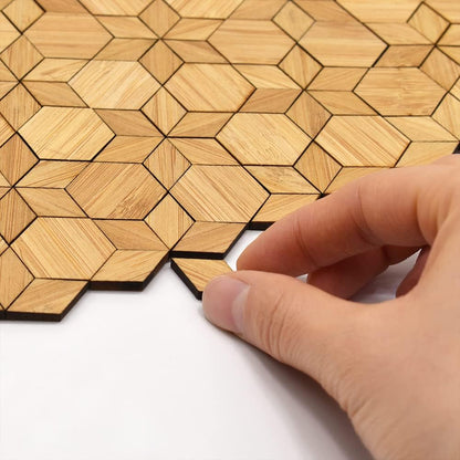 1:12 Scale Bamboo Flooring Miniature Dollhouse Varnished Wooden Floor Boards Diamond Shape 96Pcs