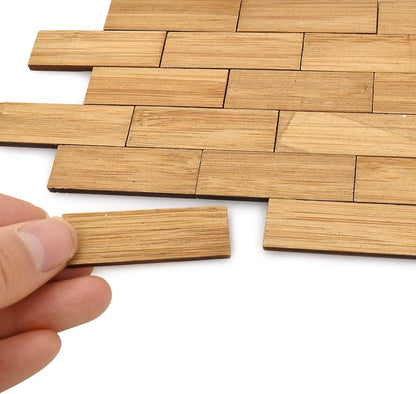 1:12 Scale Bamboo Flooring Miniature Dollhouse Varnished Wooden Floor Boards Diamond Shape 96Pcs