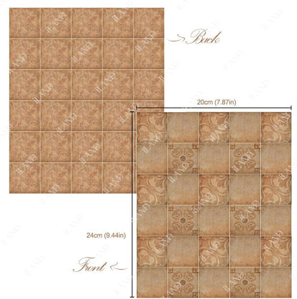 1:12 Scale 1:6 Scale Miniature Dollhouse Floor Tiles Double Sided 30Pcs Classical Inlays Brown Marbling Miniature Furniture Accessories