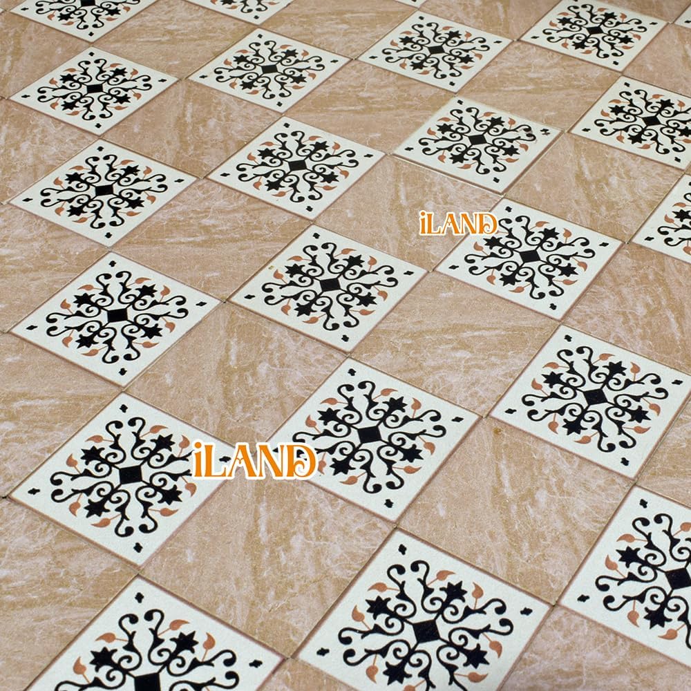 1:12 Scale 1:6 Scale Dollhouse Flooring Tiles Double Sided 30pcs Miniature Dollhouse Accessories Noble Swords In Vines Twill Marbeling