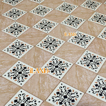 1:12 Scale 1:6 Scale Dollhouse Flooring Tiles Double Sided 30pcs Miniature Dollhouse Accessories Noble Swords In Vines Twill Marbeling